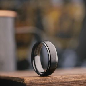Manly Bands Black Zirconium Ring 9.5*